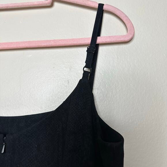 VTG Express Babydoll 90s Grunge Mini Cocktail Slip Dress Black Snakes print 8 - Picture 5 of 8
